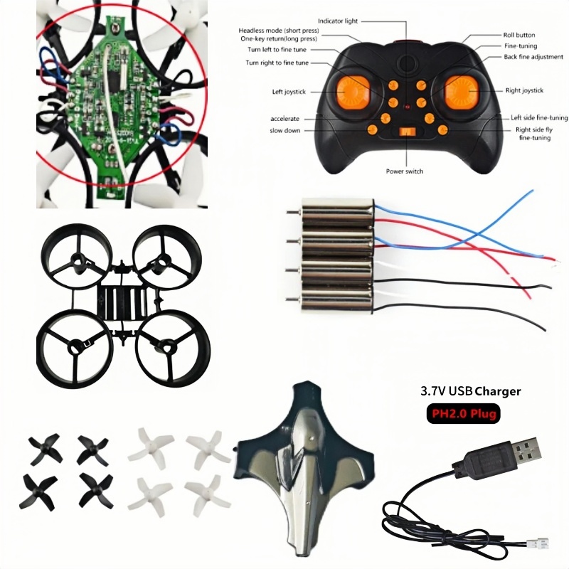 Rc Helicopter Tool Kit - Komplettes DIY-Drohnen-Kit 2.4G 6-Achsen-Gyroskop Headless 3D-Roll