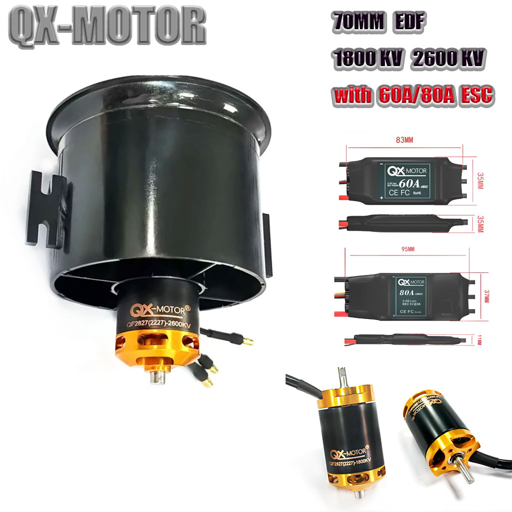 Rc Helicopter Blade - QX-MOTOR 70-mm-EDF-Rotor mit 12 Flügeln, bürstenloser